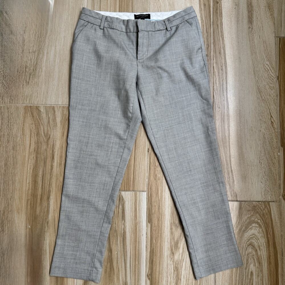 Banana Republic Martin Fit Size 10 Petite Gray Plaid Business Casual